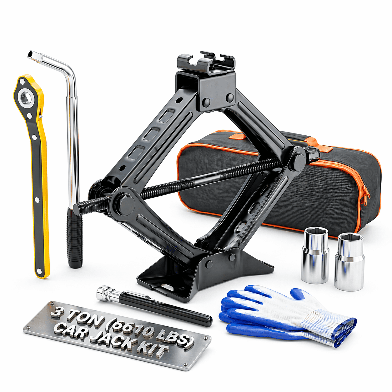 Lafati Car Jack Kit, 2 Ton (4409 lbs), Universal Tire Jack for