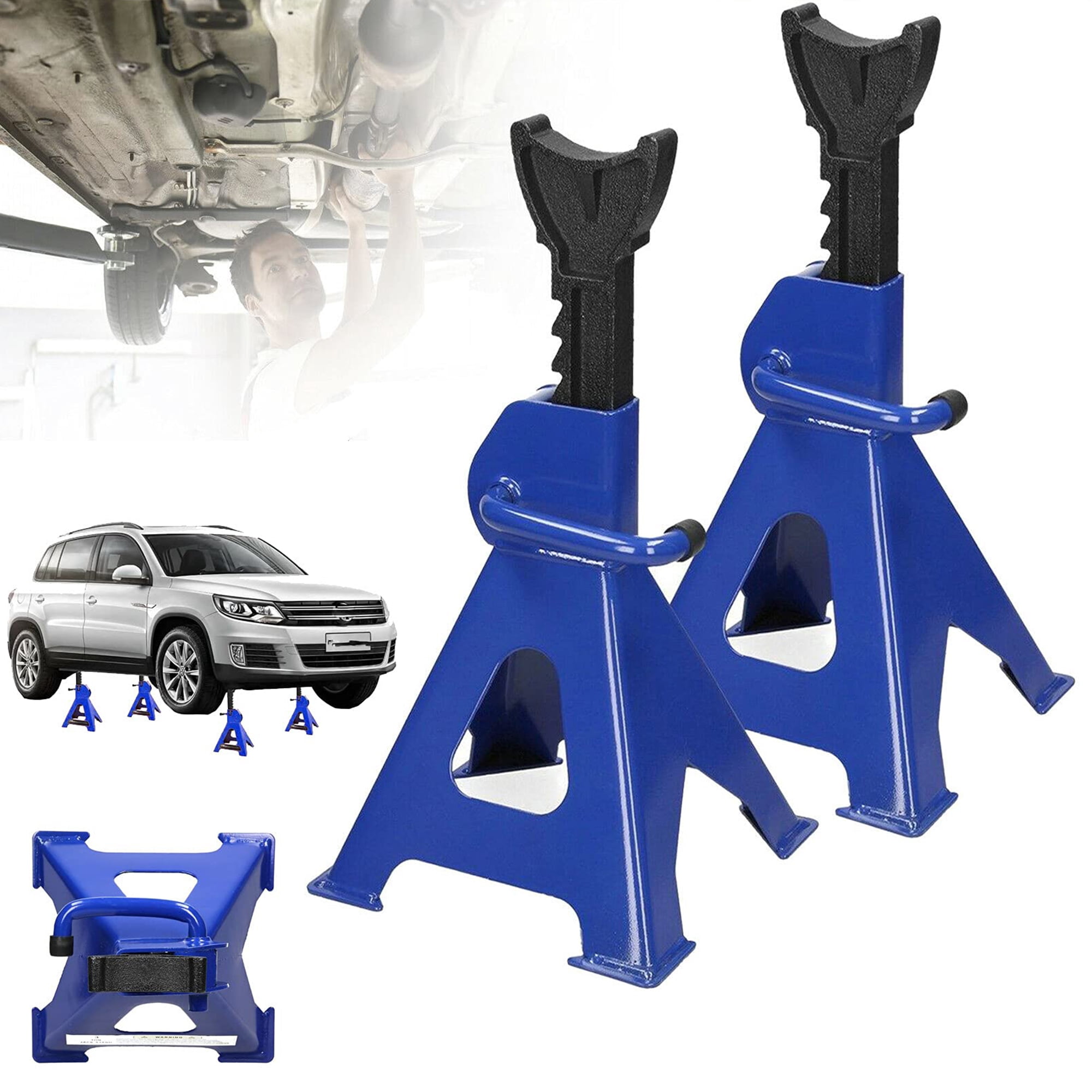 Elook 3 Ton Capacity Stands Set of 2PCS Heavy Duty Jack Stand 6 Ton/Pair Capacity Metal Steel Jack Stands CSelf-Locking Car Lift Auto Repair Tools 1 Pair Truck Jack for Garage Car Repair Maintenance