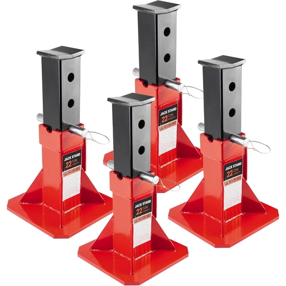 Car Jack Stands 4 Pack, Heavy Duty Pin Type Professional Jackstand with Lock Adjustable Height Fit for Supporting Car SUV Truck Pick Up and Equipment, Red (Set of 4PCS)