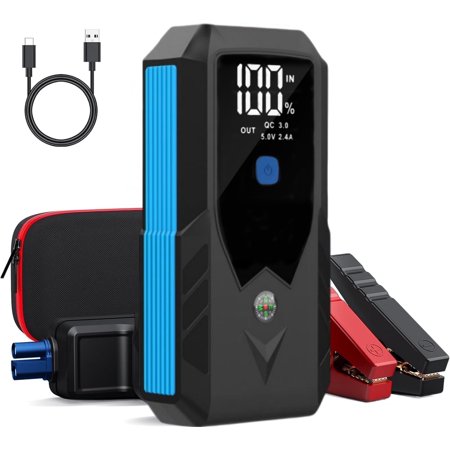Car Jump Starter, 3000A 21800mAh Portable Car Starter (up to 9.0L Gas and 8.0L Diesel Engine), 12V Car Battery Charger, Jump Box with USB 3.0/Power Bank