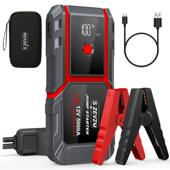 Car Jump Starter, 5000A Peak 12V Battery Jump Box with Quick Charge Out(Up to 10.0L Gas and 8.0L Diesel Engines), Portable Battery Booster Pack Power Bank Car Starter