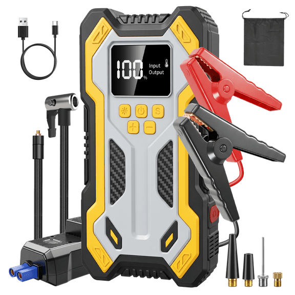 CATGOOD Car Jump Starter, 8000A Peak Portable Jump Box with 150 PSI Air Compressor, 6000mAh Power Bank & SOS LED Light