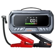 Car Jump Starter with Air Compressor 6000A 160PSIAll Gas/12.0L DieselPortable Jump Starter with Tire Inflator PD 65W,12V DC PSU Jump Box Extended Jumper Cables Large LCD Display 600Lumen Light