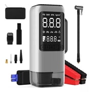 Car Jump Starter With Air Pump, Battery Jump Starter Portable 150PSl Digital TireInflator, Car Battery Charger Portable 12V USB Input/Output, LED Emergency