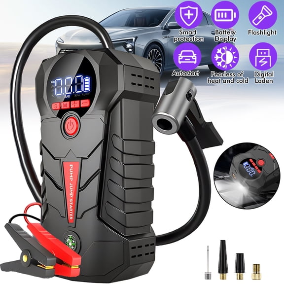 Car Jump Starter,Kepeak 1000A Peak 12V Battery Jump Box (12V Gasoline & Diesel Engines), Portable Jump Starter with USB Output & Air Pump, 6000mAh High-Rate Polymer Battery