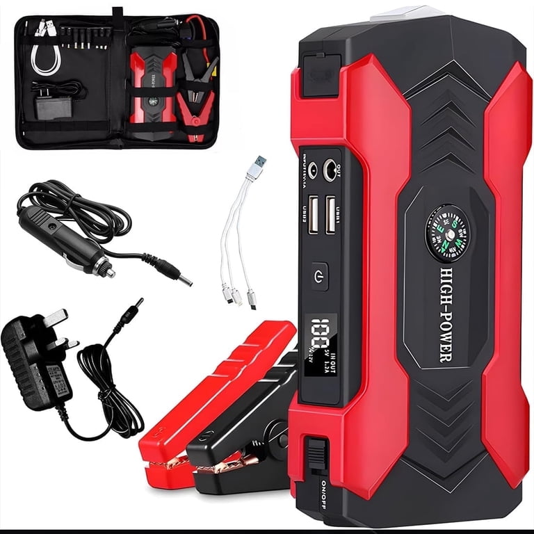 auto starter car vattery recharger with flashlight IDEAPLAY Jump Starter, 1500A Battery Jump Portable for Up to 7.0L Gas and 5.5L Diesel Engine,Type C Fast Charging Battery Jumper LED : Automotive 2500A Peak Current Jump Starter Portable Jump Starter Box, 12V