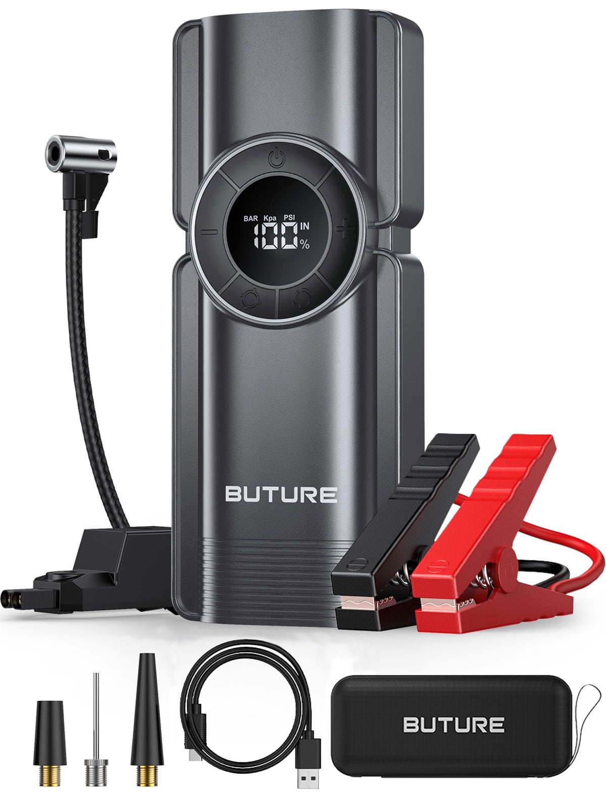 Car Jump Starter With Air Compressor Power Bank 20000mAh 2500A 12V