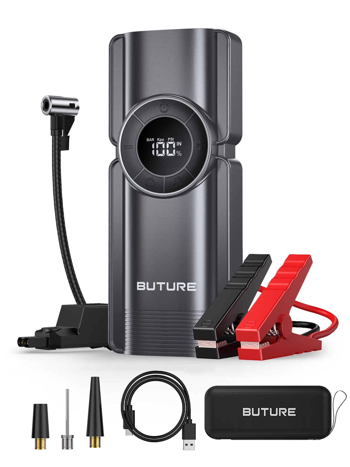 Car Jump Starter With Air Compressor Power Bank 20000mAh 2500A 12V