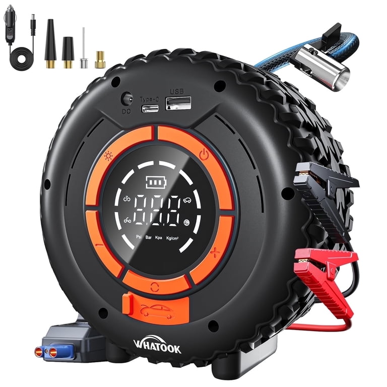 Portable Jump Starter with Air Compressor , 3500A 12V Car Battery
