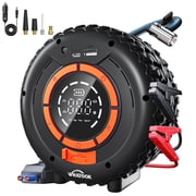 Portable Jump Starter with Air Compressor , 3500A 12V Car Battery Booster Petrol/10L Diesel,150PSI, LCD, Emergency Light