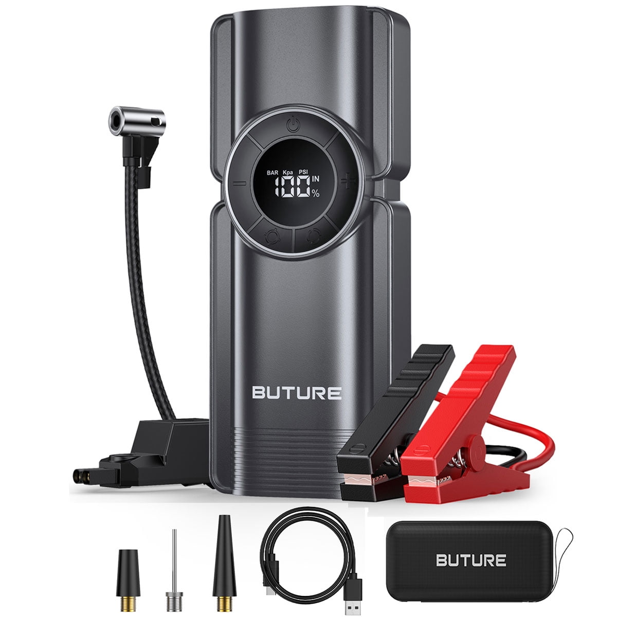 Buture 5 in 1 Car Jump Start Air Compressor 26800mAh Power Bank