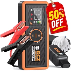 GCZ 6000A Jump Starter, 32000mAh Car Battery Booster with PD65W Fast Charge Input & Output, 1.52H Full Recharge, 12V Jump Box for All Gas & Up to 10L Diesel Engines, Smart Jumper Cables