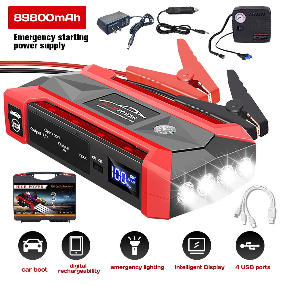 Car Jump Starter with Air Compressor,DFITO 600A Peak Car Battery