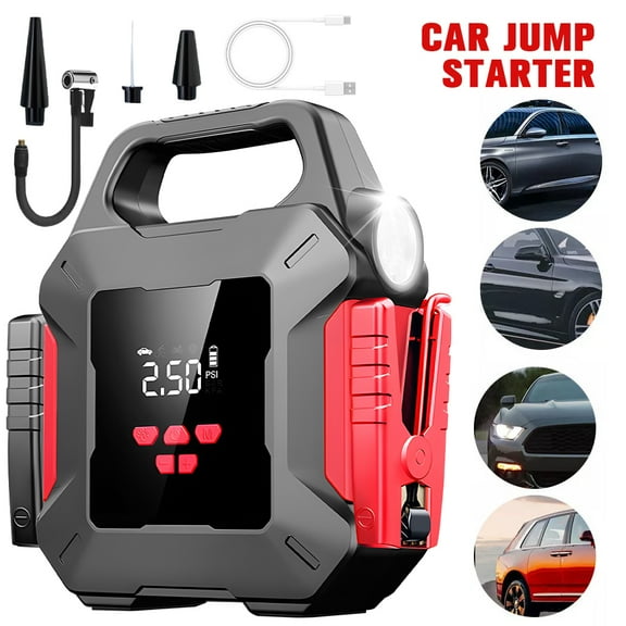 Car Jump Starter with Air Compressor,Kepeak 1800A 39800mAh Car Battery Jumper Starter Portable Jump Box, Fast Charger with Jumper Cables