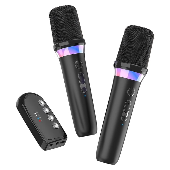 Car Karaoke Microphone,Dynamic Microphone with 3.5mm Aux in and Out Receiver,Volume Control  for Singing, Speech
