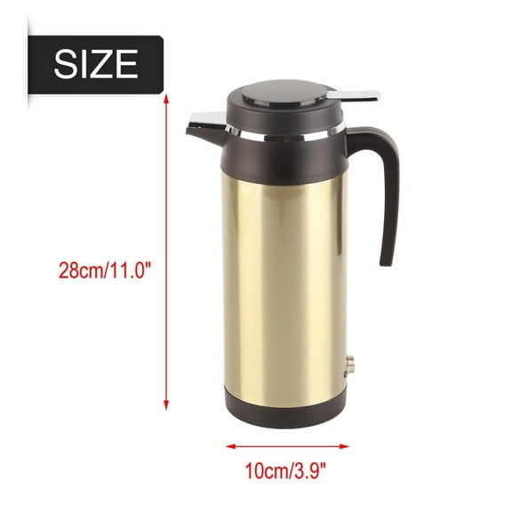 Car Kettle Boiler 1200ML 12V Stainless Steel Electric Incar Kettle Car Heating Cup Travel Thermoses Heating Water Bottle for Water Tea Coffee Milk(12V) Other Electrical Appliances