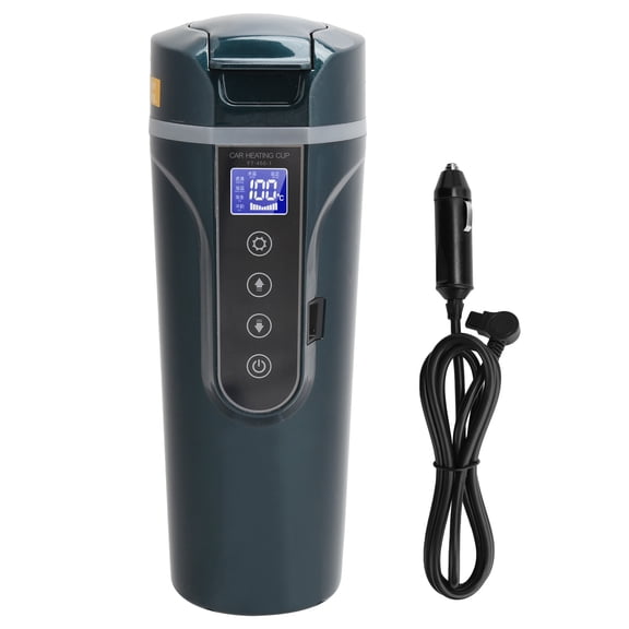 Car Kettle Water Boiler, Smart Screen Display Car Water Boiling Cup, 500ml Car Portable Electric Kettle, Fast Boiling Bottle Suitable for Car Camping And Road Trips