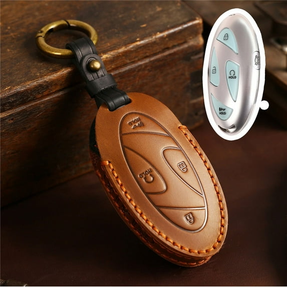 Car Key Case for Hyundai Grandeur GN7 2023 Kona Ev 2023 Leather Car Smart Romote Key Fob Cover Accessories Protection