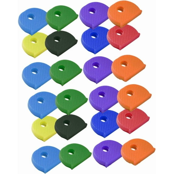 Car Key Chain 32 Pcs Colored Labels Car Key Holder Key Covers Caps Silicone Key Cover Key Covers for Car Keys PVC Key Caps PVC Key Covers Key Identifier Caps Key Ring Door