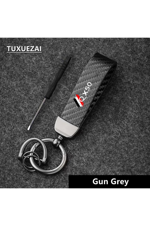 Car Key Chains For Infiniti QX50 High-Grade Carbon Fiber Leather Motorcycle keychain Horseshoe Buckle