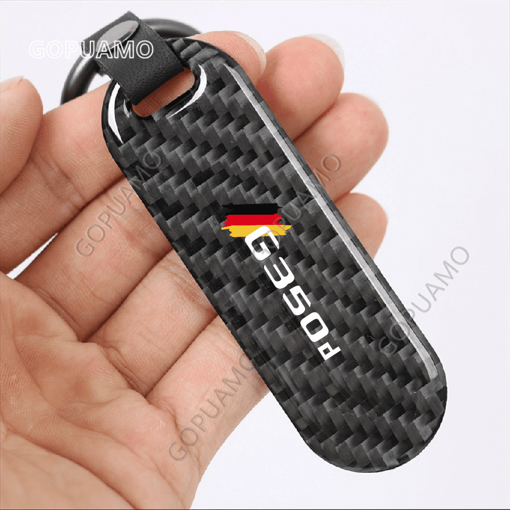 Car Key Chains For Mercedes Benz G350d KeyChain Carbon fiber Keyrings Ring Carbon Fiber Texture