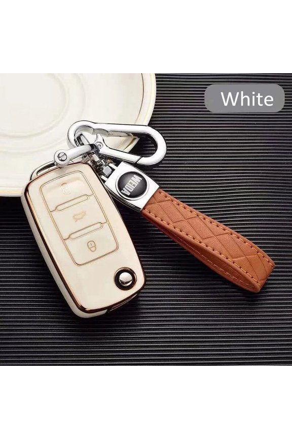 Car Key Cover Case Shell Fob for Volkswagen VW Jetta Golf Polo Passat Tiguan for Skoda Octavia Car Accessories Key Ring