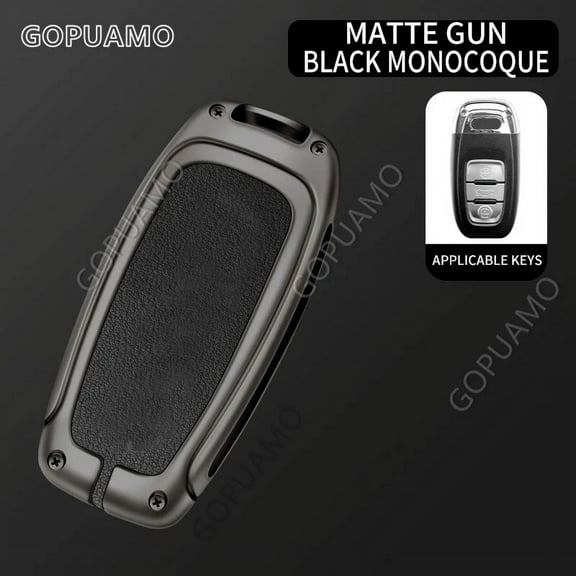Car Key Cover Case for Audi A three button A3 8L 8P A4 B6 B7 B8 A6 C5 C6 4F RS3  Key Fob Shell Accessories Zinc Alloy Leather