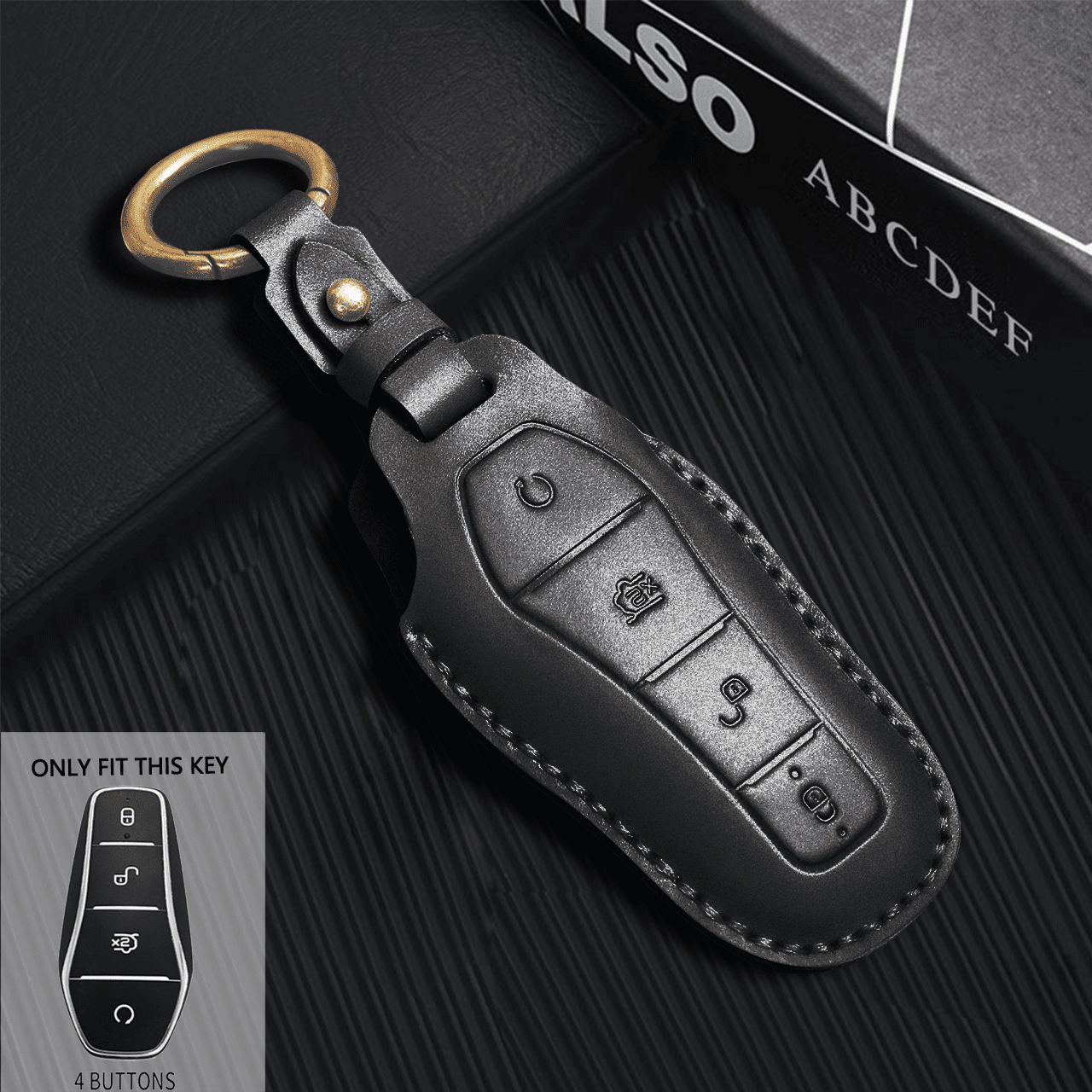 Tang Key Car Key Cover Smart Remote Key Case for BYD Tang DM 2018 Key Bag Auto ...