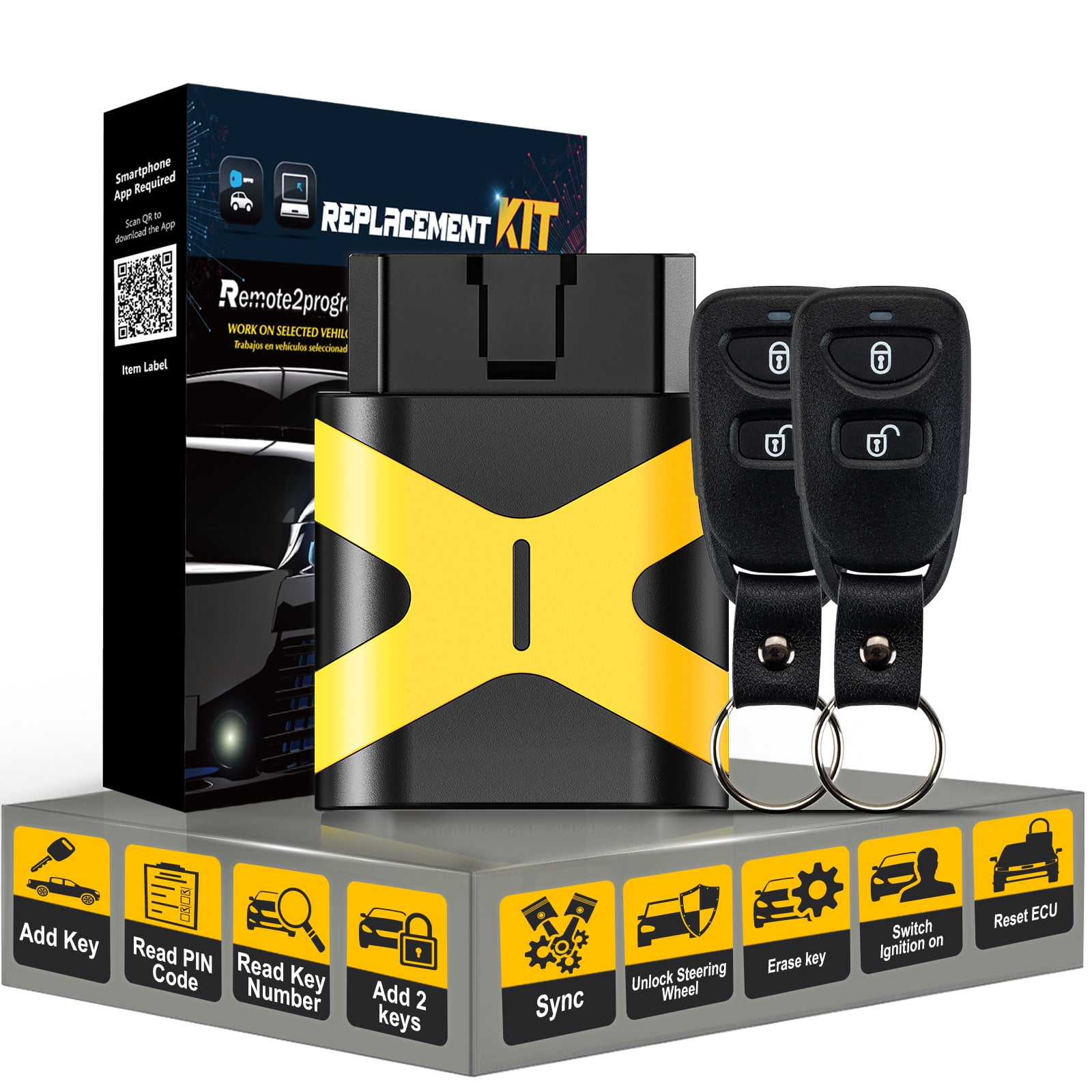 Car Key DIY Porgrammer OBD Tool for No Working Remote Replacement for 2011-2013 Kia Soul with FCC: NYOSEKS-AM08TX