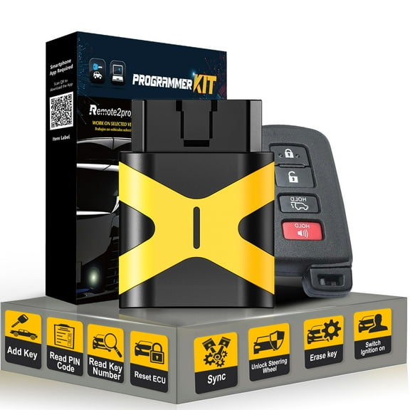 Car Key DIY Programmer OBD and Smart Keyless Remote Control Replacement for Toyota with FCC: HYQ14FBA 2110 Board No Tool Required/Safe/Simple/Quick