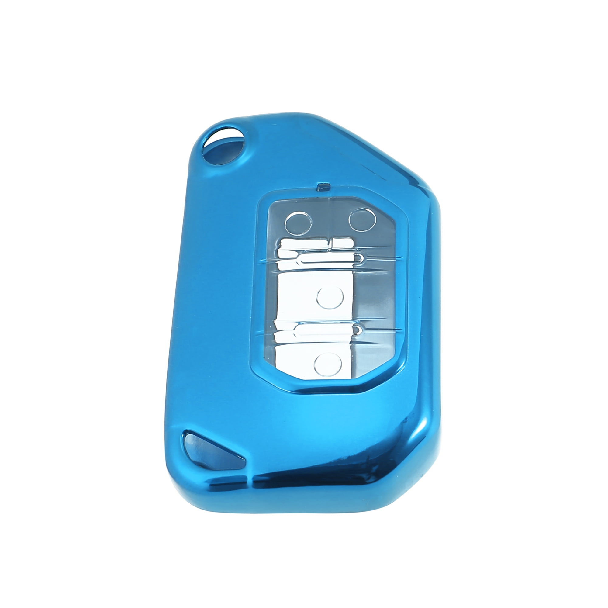 Car Key Fob Cover 4 Button Remote Key Fob Full Protection Case TPU Blue