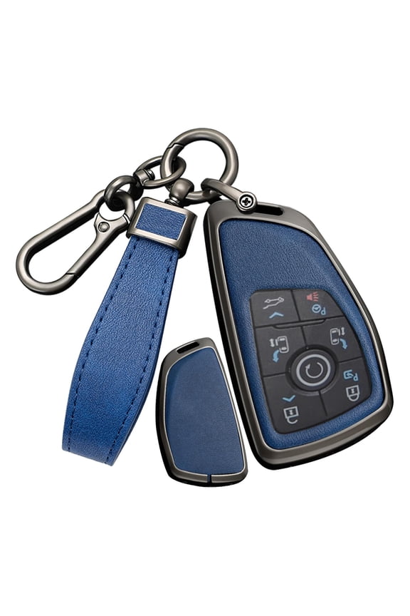 Car Key Fob Cover Case Compatible with Chevy Silverado Traverse Equinox GMC Sierra 1500 2500HD 3500HD 2022-2025 Key Holder PU Leather Key Shell Keychain 3/4/5/6/7 Button Accessory