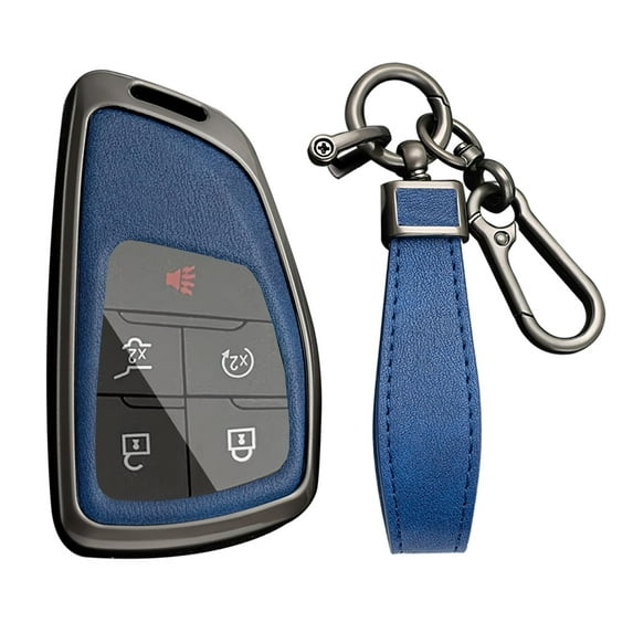Car Key Fob Cover Case Compatible with Chevy Silverado Traverse Equinox GMC Sierra 1500 2500HD 3500HD 2022-2025 Key Holder PU Leather Key Shell Keychain 3/4/5/6/7 Button Accessory