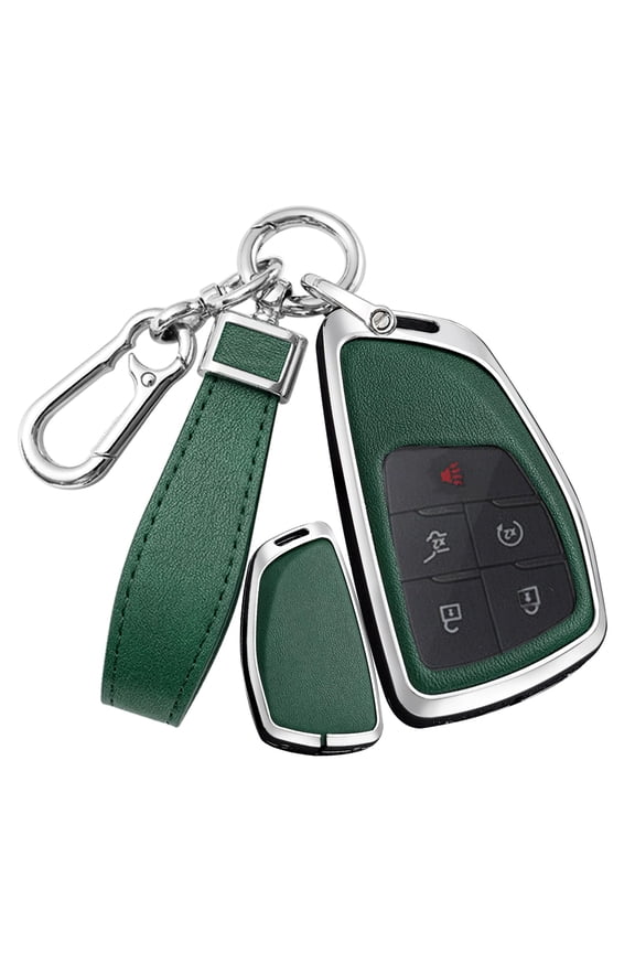 Car Key Fob Cover Case Compatible with Chevy Silverado Traverse Equinox GMC Sierra 1500 2500HD 3500HD 2022-2025 Key Holder PU Leather Key Shell Keychain 3/4/5/6/7 Button Accessory