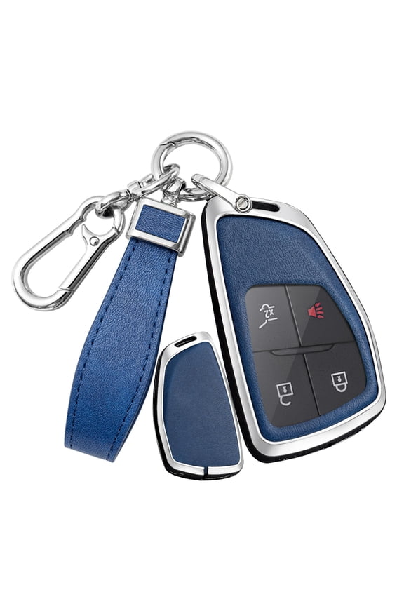 Car Key Fob Cover Case Compatible with Chevy Silverado Traverse Equinox GMC Sierra 1500 2500HD 3500HD 2022-2025 Key Holder PU Leather Key Shell Keychain 3/4/5/6/7 Button Accessory