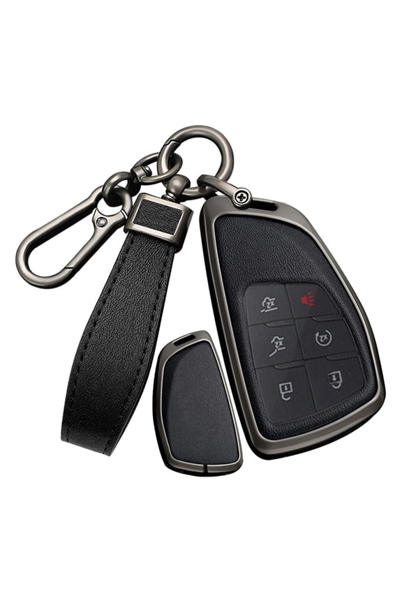 Car Key Fob Cover Case Compatible with Chevy Silverado Traverse Equinox GMC Sierra 1500 2500HD 3500HD 2022-2025 Key Holder PU Leather Key Shell Keychain 3/4/5/6/7 Button Accessory