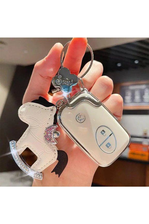 Car Key Fob Cover Case Fit for Lexus CT200H ES350 Car Key Protective Cover Keychain TPU Key Holder 3 Buttons