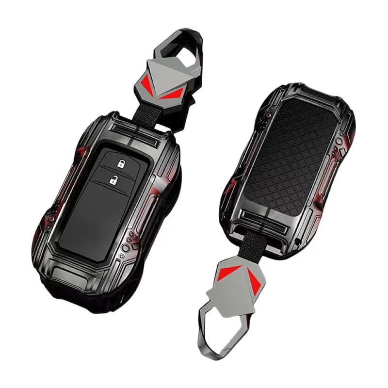 Car Key Fob Cover for Toyota Venza 2020-2024, Heavy Duty Hard Case, Scratch-Resistant Protective Shell with Keychain, Compatible Keyless Entry Remote Vehicle Accessories,F-Black