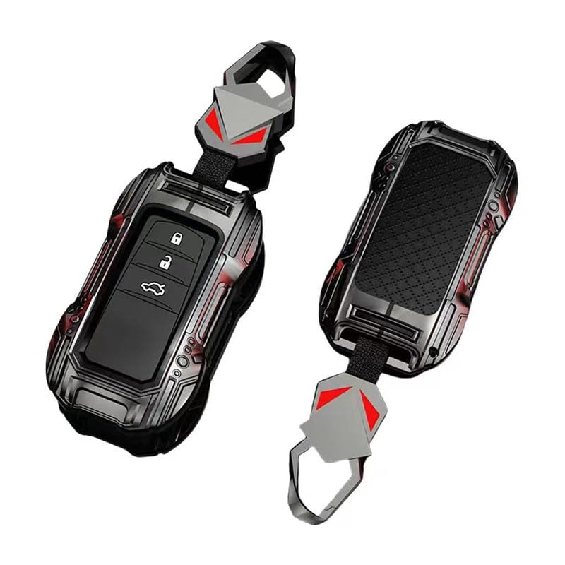 Car Key Fob Cover for Toyota Venza 2020-2024, Heavy Duty Hard Case, Scratch-Resistant Protective Shell with Keychain, Compatible Keyless Entry Remote Vehicle Accessories,A-Black