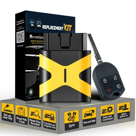 Car Key Fob DIY Programming Uncut High Security Remote Control Replacement for 2013 -2019 Ford C-Max/Escape with FCC: CWTWB1U793