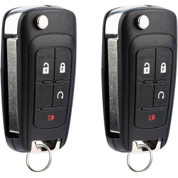 Car Key Fob Keyless Entry Remote Flip fits 2010-2017 Chevy Equinox, Sonic, Trax, Terrain (OHT01060512), Set of 2