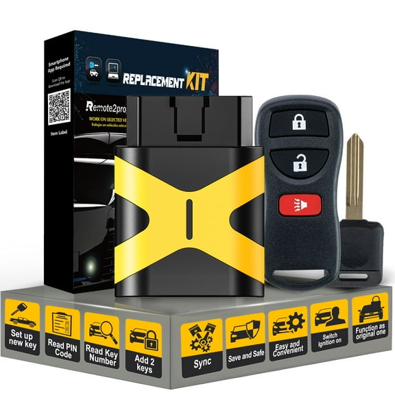 Car Key Fob Keyless Entry Remote with Self Programmable Ignition Key Replacement for 2005-2015 Armada/2005-2013 Pathfinder with FCC: KBRASTU15/CWTWB1U733