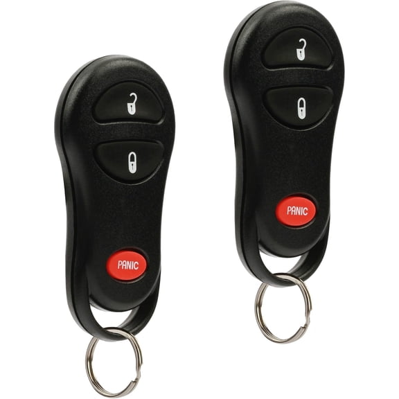 Car Key Fob Keyless Entry Remote fits 1999-2002 Ram / 1999-2000 Dakota / 1999-2000 Durango (GQ43VT9T, 56045497), Set of 2