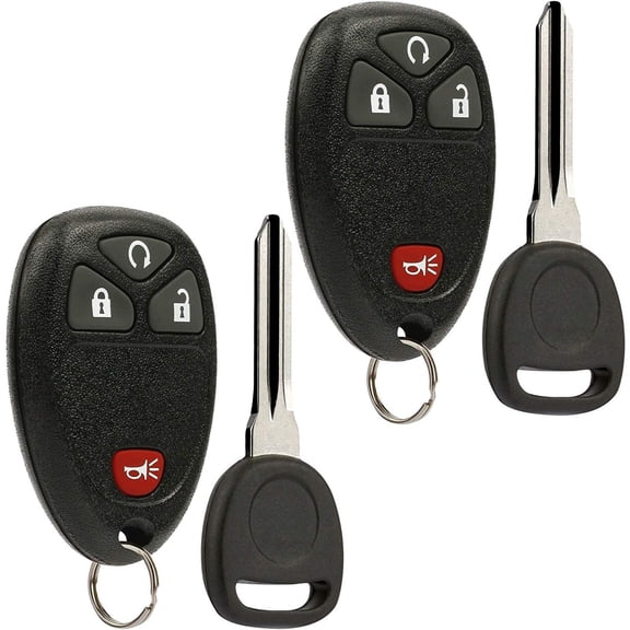 Easy to Use Car Key Fob Keyless Entry Remote with Ignition Key fits Chevy Avalanche Traverse / Sierra Acadia / Pontiac Torrent / Suzuki XL-7, Set of 2