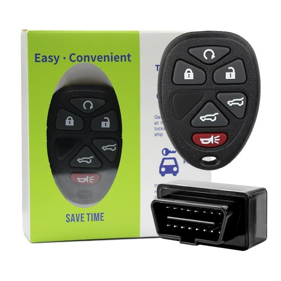 Car Key Fob Programmer Tool & Key Fob Remote Keyless Entry Replacement 6 Button 315 MHz Fits Chev-rolet Tahoe/Traverse/Suburban, G-MC Yukon, Cadi-llac Escalade (FCC ID: OUC60270, OUC60221)
