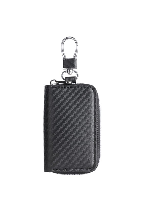 Car Key Fob Protector Box, Carbon Fiber Car Key Shielding Bag for RFID Signal Blockingr, Anti-Theft Auto Key Holder with Zipper, Universal Key Fob Protector for Men Women
