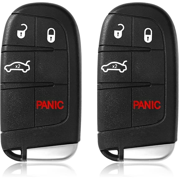 Car Key Fob Remote Keyless Entry Control 433Mhz 4 Button Replacement for 2011-2021 Charger Dart Challenger Chrysler 300 Fiat 500X - 2 Pack