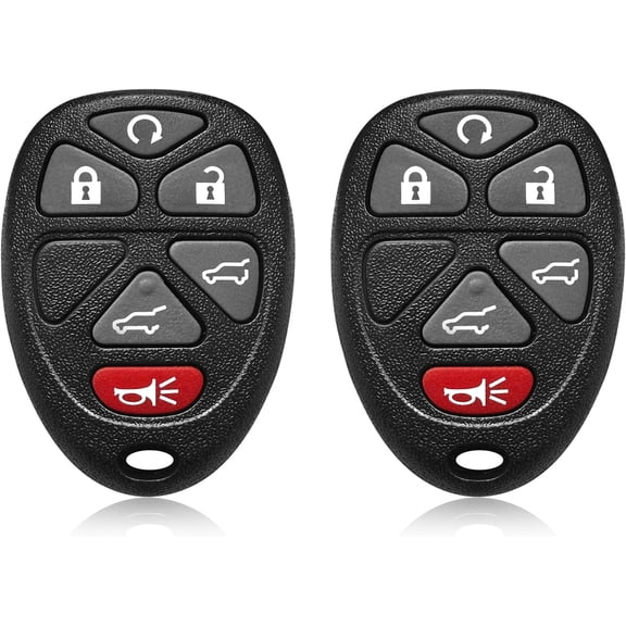 Car Key Fob Remote Replacement, 315MHz 6-Button Keyless Entry Remote Control, Replacement for 2007-2014 Cadillac Escalade Chevrolet Suburban Tahoe GMC Yukon, FCC ID OUC60270, 2 Pack