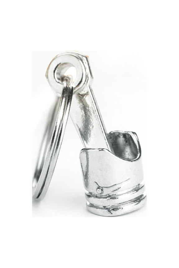 Car Key Holder Metal Piston Keychain Silver Keychain Engine Piston Keyring Keychain Decoration Auto Piston Keychain