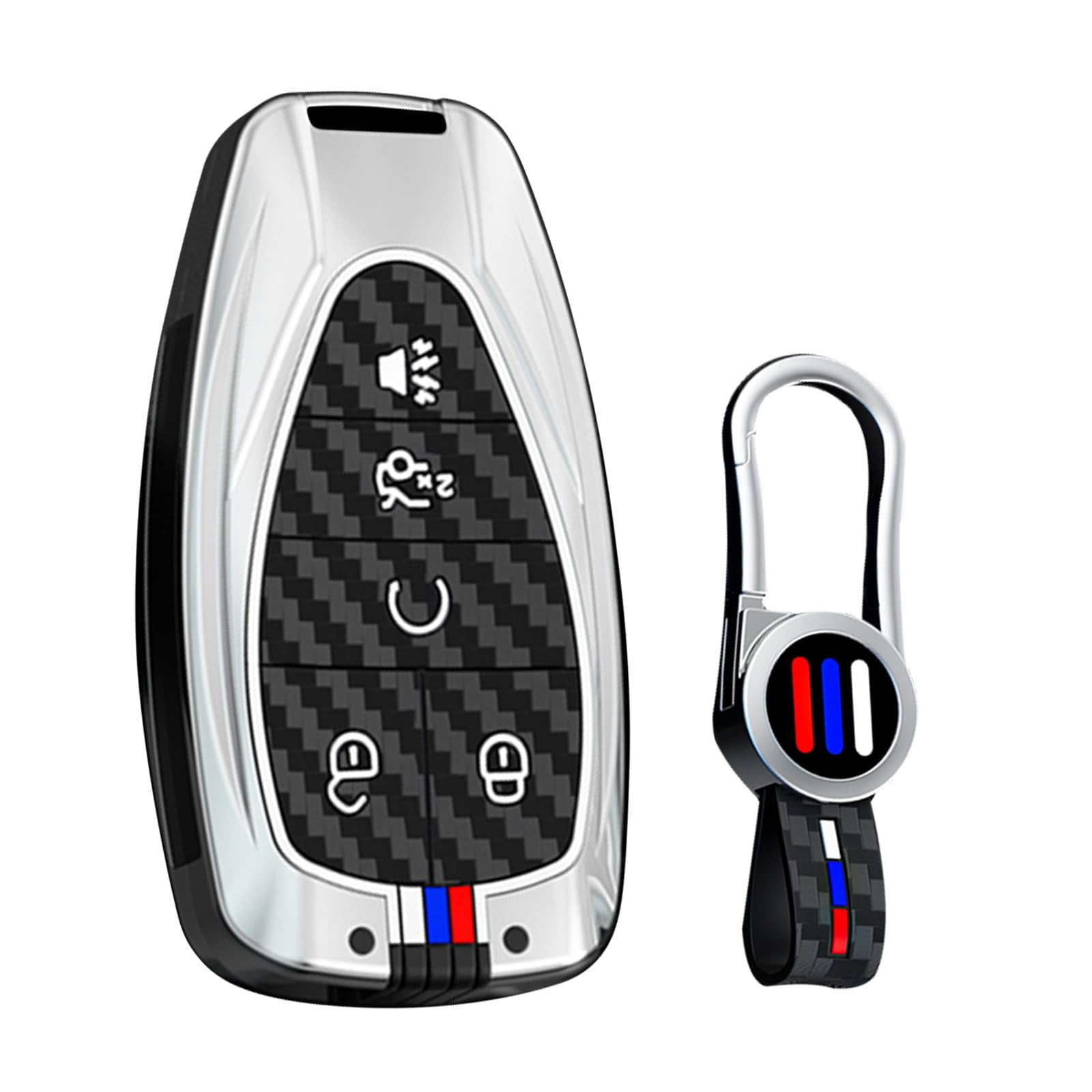 Car Key Shell with Fluorescent Stripes Compatible with Chevrolet 5-Button Key Fob Holder Antiscratched Key Cover for Onix Equino Orlando Cruze Spark Sonic Camaro 2016-up
